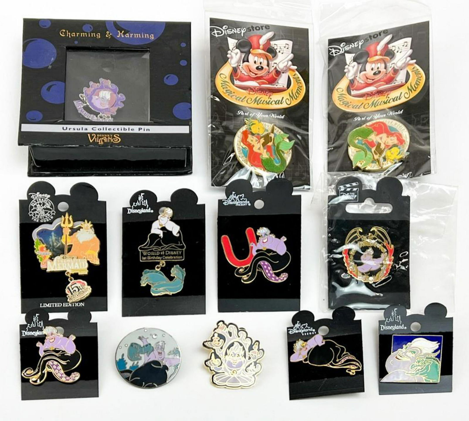 Lot of 12 Assorted Little Mermaid Enamel Pins (1 of 13)
