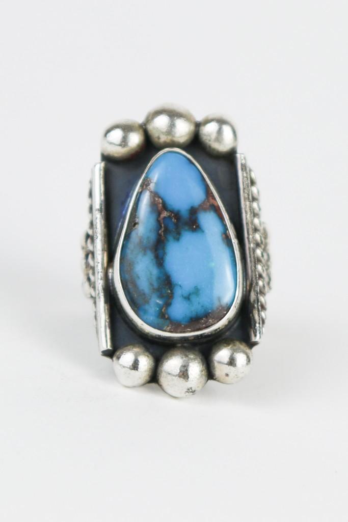 Navajo Brisbee Turquoise Silver Ring (1 of 4)