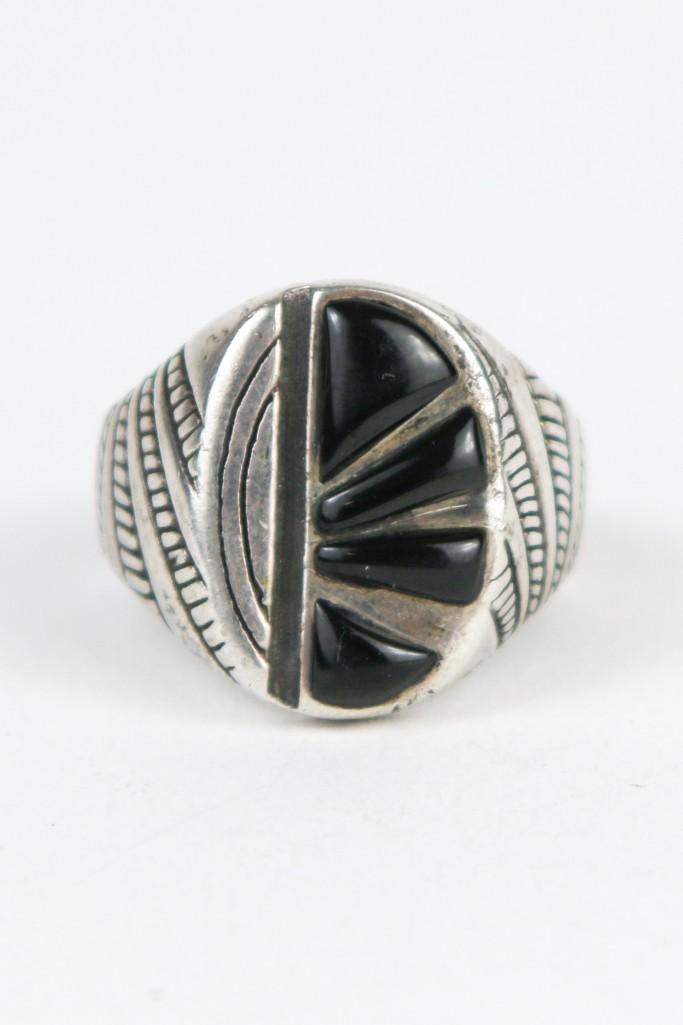 Zuni Sterling Silver Ring Stamped SC Men's Size 10.25 (1 of 5)