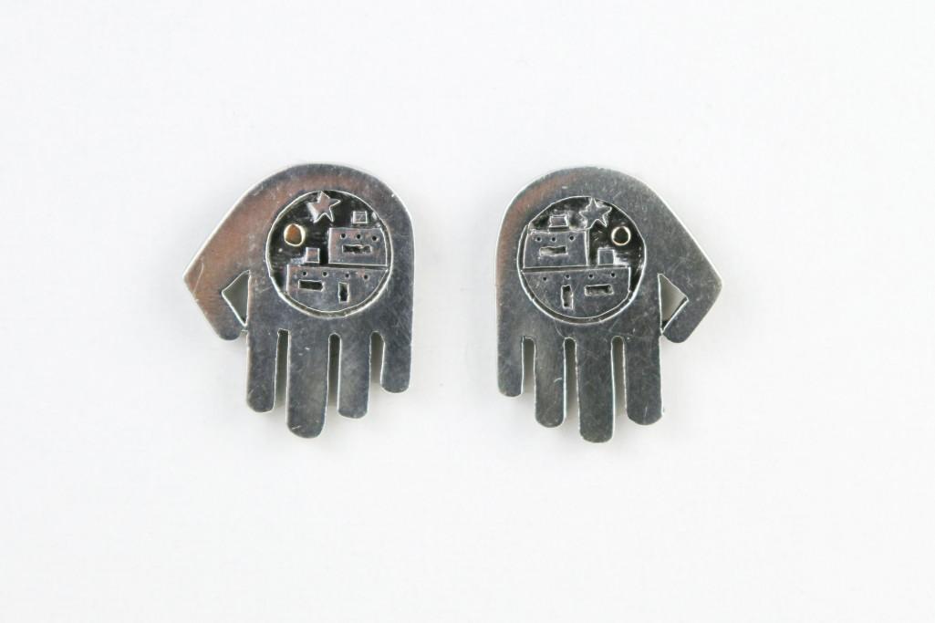 Joseph Coriz Santo Domingo 14k Gold & Sterling Silver Earrings (1 of 3)