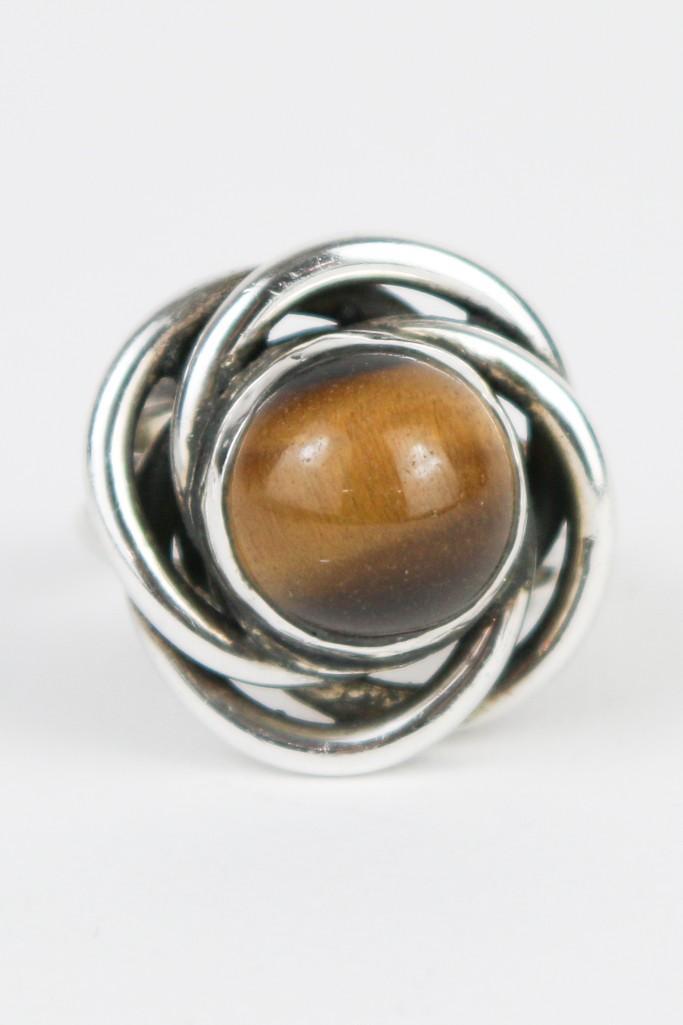 Mexico Silver Tigers Eye Ring (1 of 4)