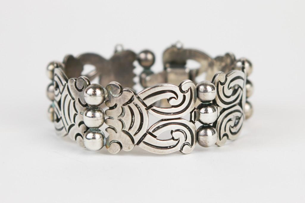 Jose Luis Flores Mexico Sterling Silver Link Bracelet Taxco (1 of 7)