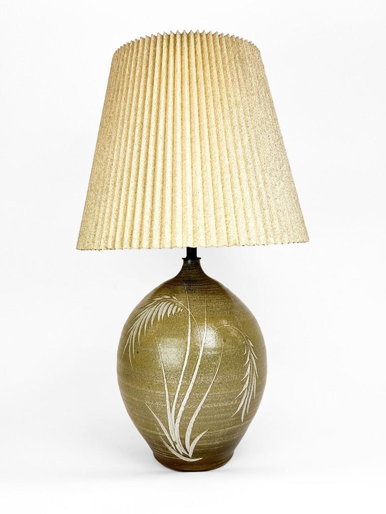 Midcentury Studio Pottery Glazed Ceramic Lamp (1 of 11)