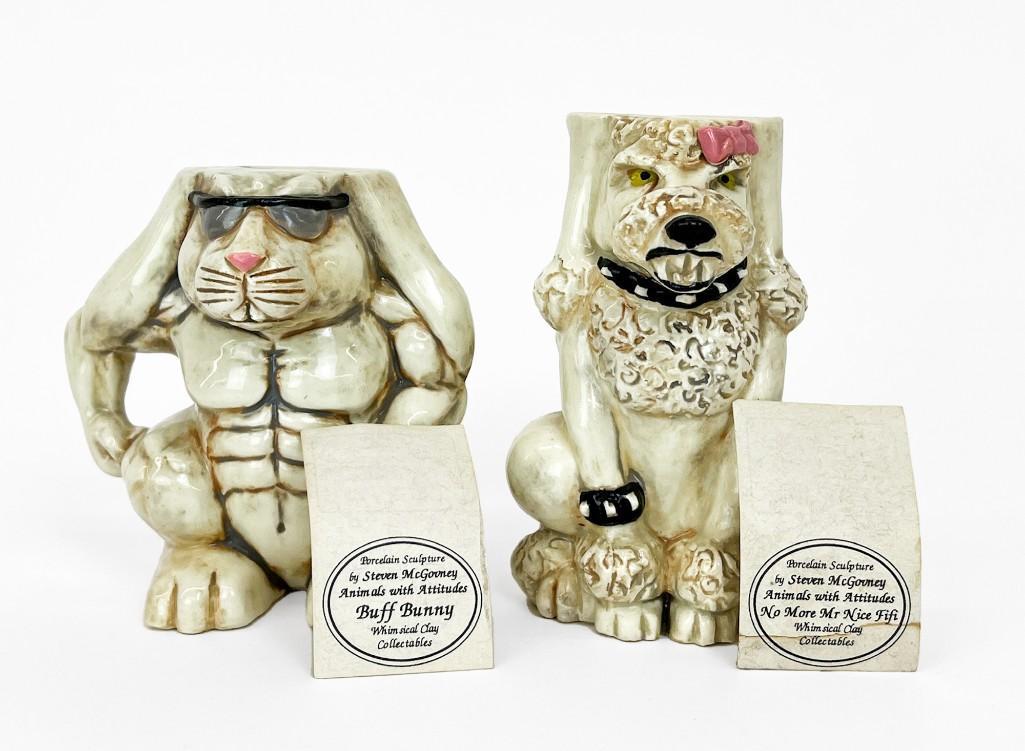 Pair Steven McGovney Ceramic Animal Figures (1 of 15)