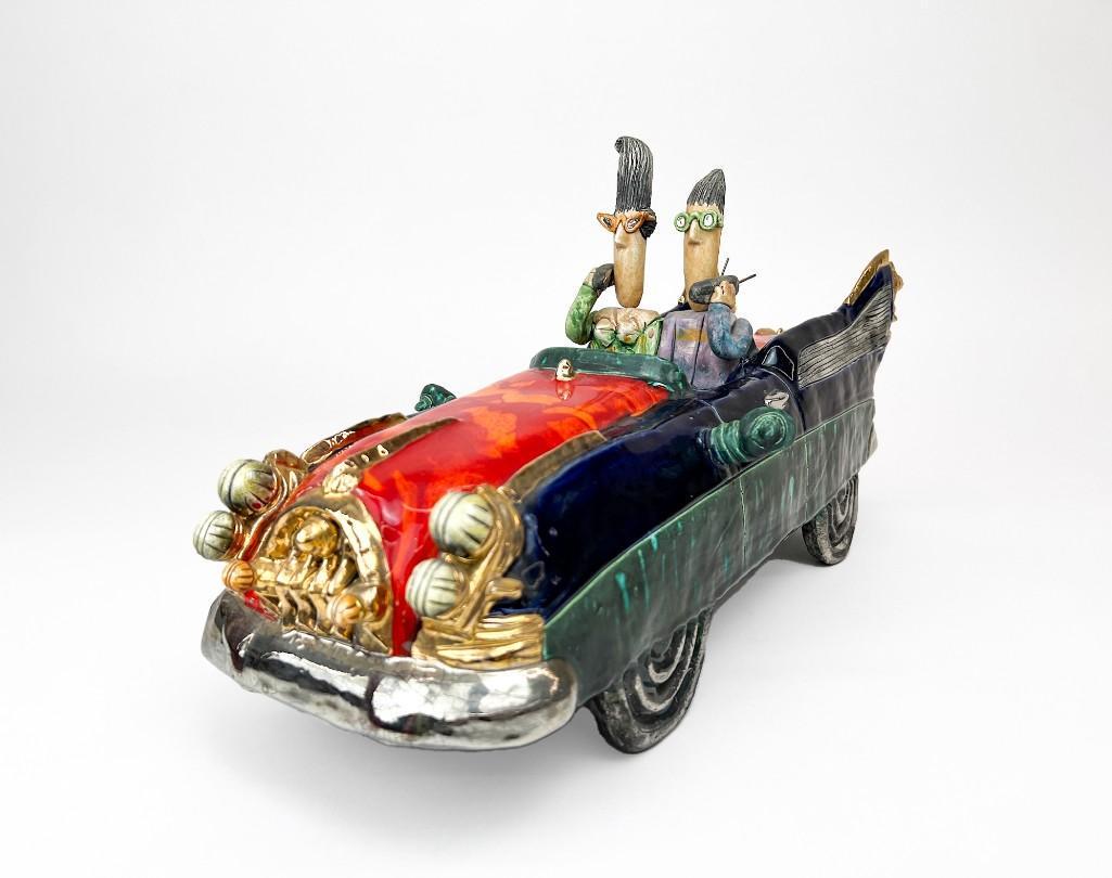Scott and Naomi Schoenherr Signed Studio Ceramic Sculpture Cadillac (1 of 8)