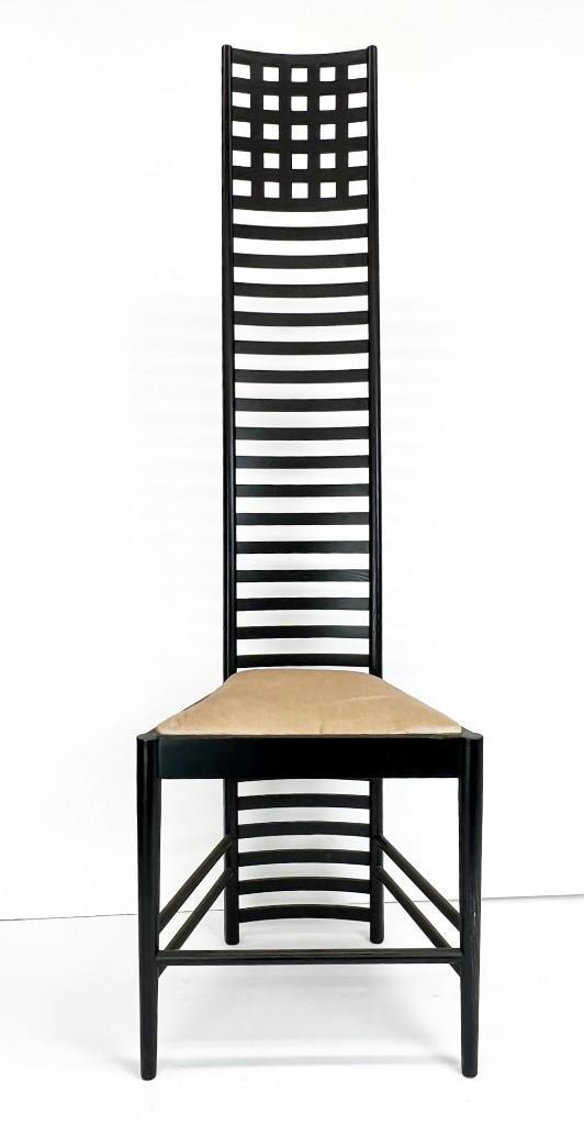 Charles Rennie Mackintosh for Cassina Hill House Chair: Charles Rennie Mackintosh for Cassina Hill House Chair. Light surface wear. Approx. dimensions: 55 in. H x 16 in. W x 13 in. D. Weight: 8.1 lbs.