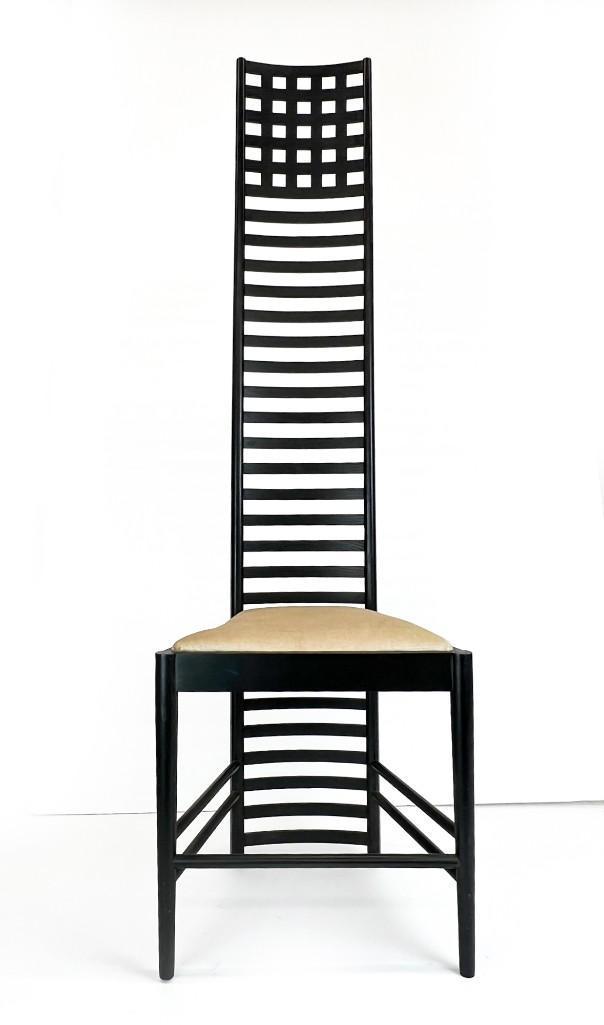 Charles Rennie Mackintosh for Cassina Hill House Chair: Charles Rennie Mackintosh for Cassina Hill House Chair. Light surface wear. Approx. dimensions: 55 in. H x 16 in. W x 13 in. D. Weight: 8.1 lbs.