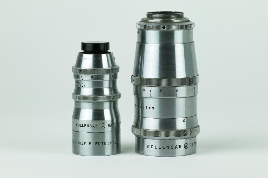 Lot of 2 Wollensak Raptar 16mm Lens 3" f/2.5 & 38mm f/1.5 Cine Telephoto (1 of 8)