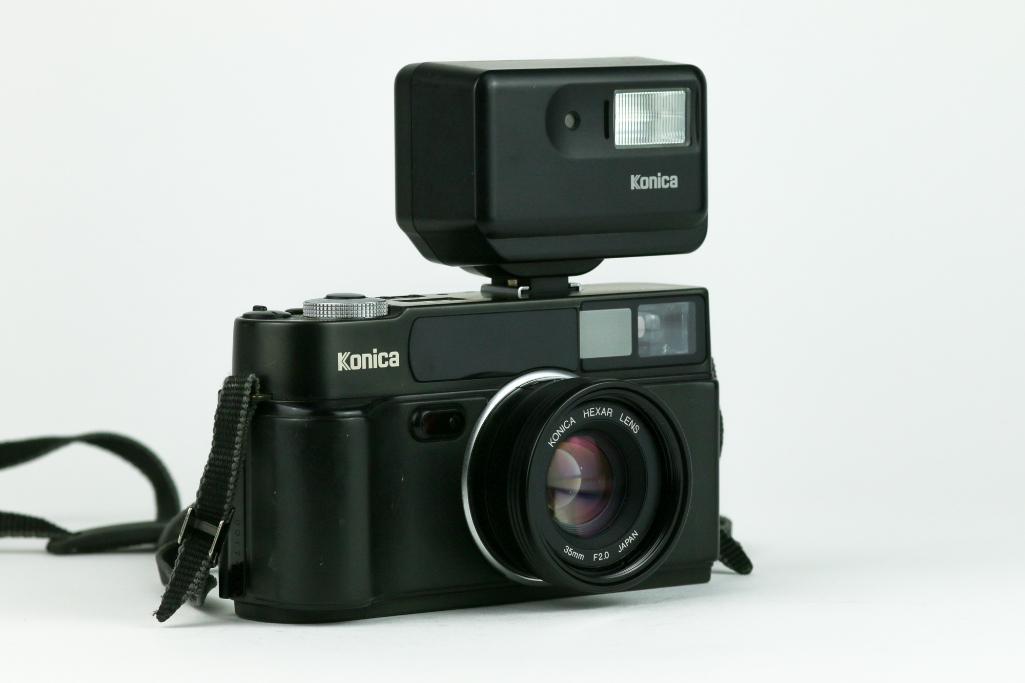 Konica Hexar AF 35mm Rangefinder Film Camera & Flash (1 of 9)