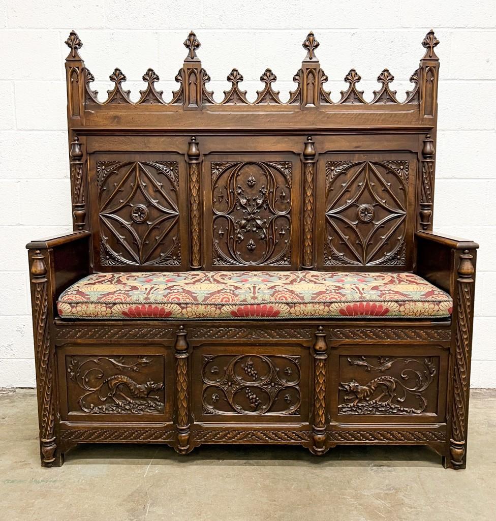 Victorian Gothic Cathedral Bench (1 of 13)