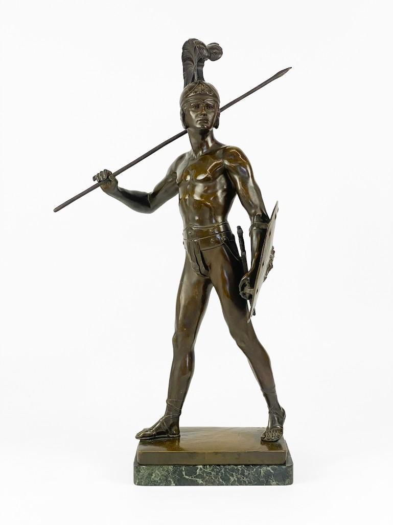 Gotthilf Jaeger (1871-1933) Bronze Roman Trojan Soldier Figure (1 of 12)