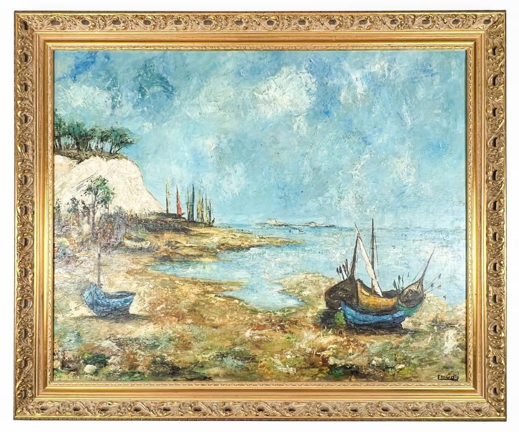 Roger Escudie (French, 1920-1990) Oil on Canvas Ile de Noirmoutier (1 of 10)