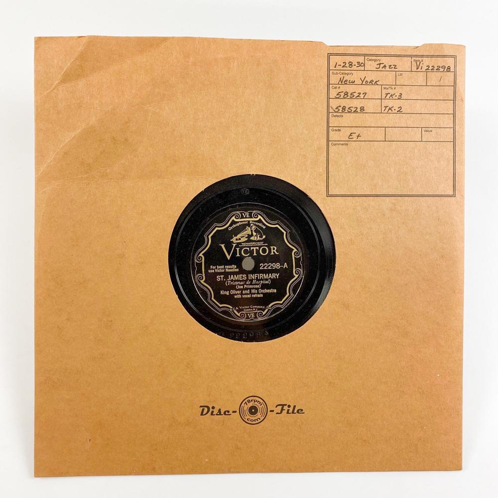 Vi 22298 King Oliver and His Orchestra - St. James Infirmary(A) / When You're Smiling-Fox Trot(B) (1 of 2)