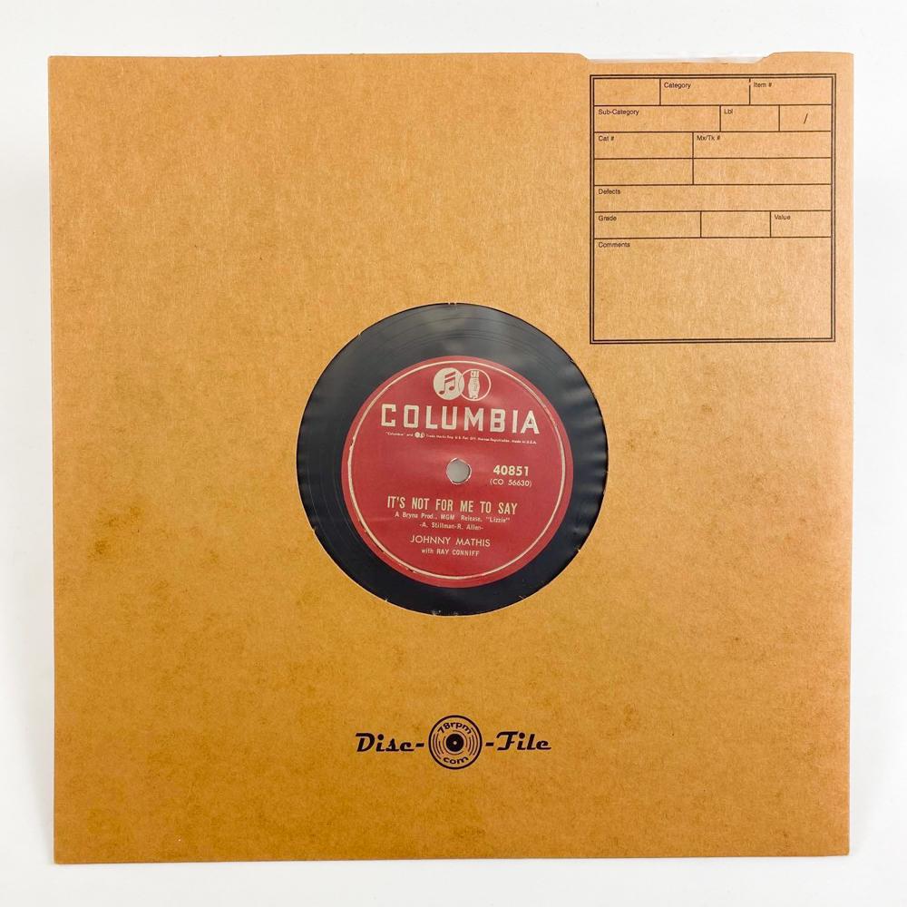 Co 40851 Johnny Mathis with Ray Conniff - It's Not For Me To Say(A) / Warm And Tender(B) (1 of 2)