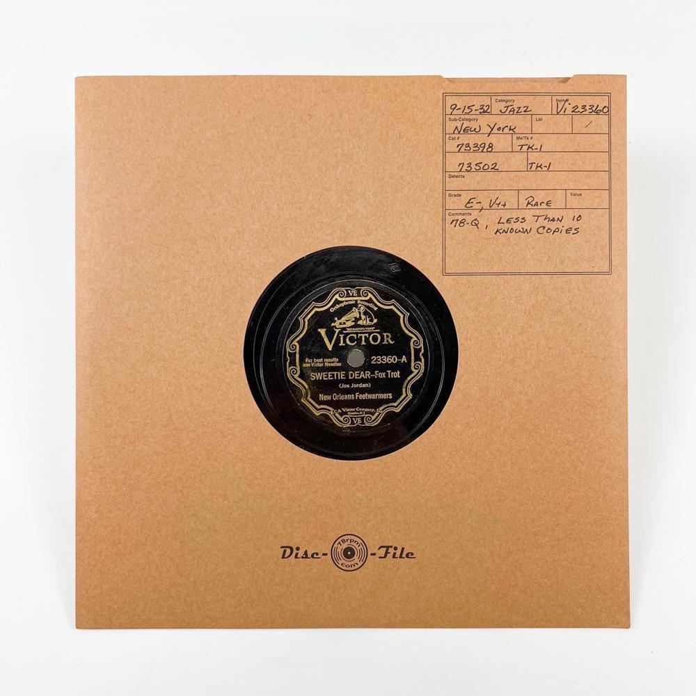 Vi 23360 The New Orleans Feetwarmers - Sweetie Dear - Fox Trot (A) / Maple Rag - Fox Trot (B): Vi 23360 The New Orleans Feetwarmers - Sweetie Dear - Fox Trot (A) / Maple Rag - Fox Trot (B). This record is part of a 800+ piece single-owner collection from a Los Angeles estate.We believe that any