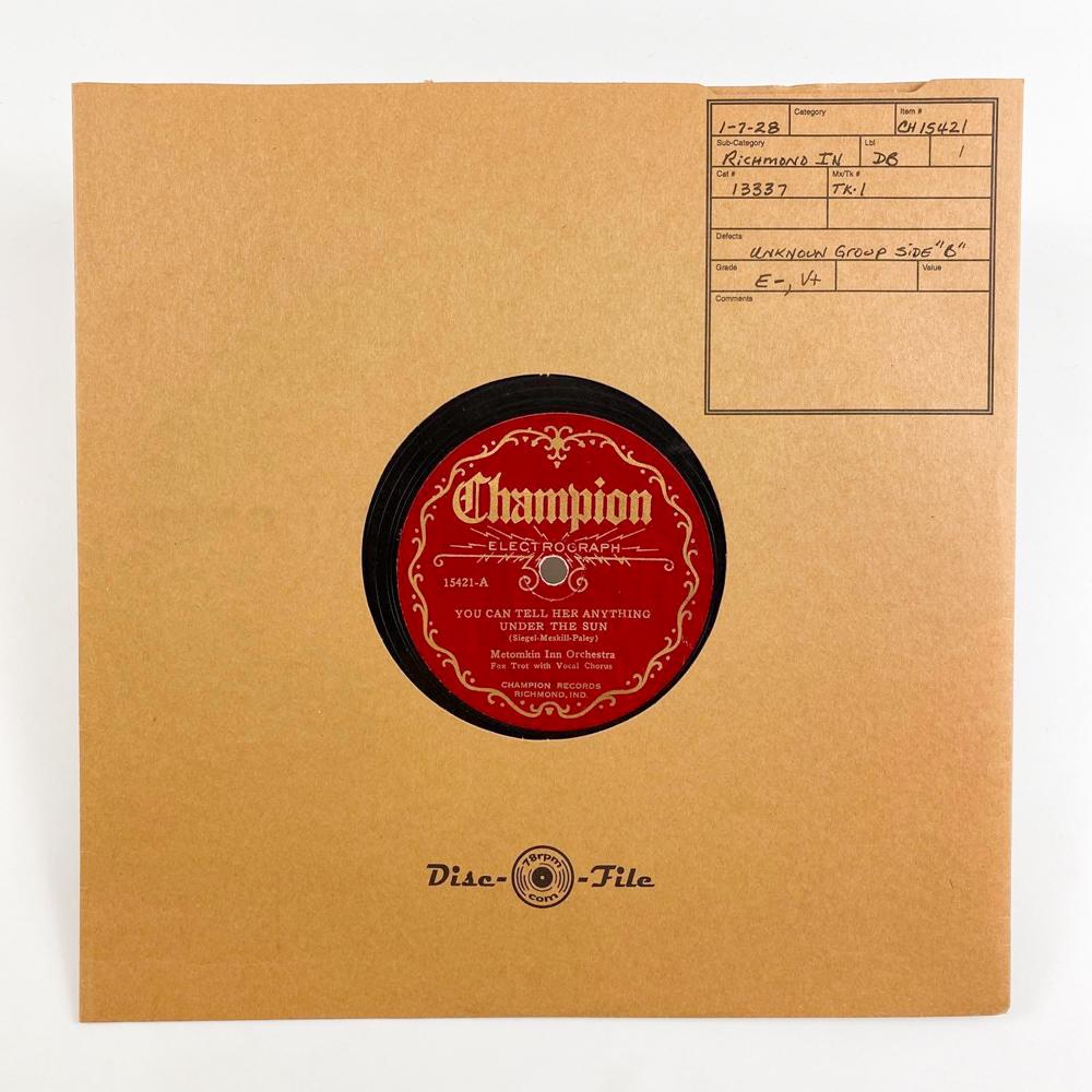 CH 15421 Metomkin Inn Orchestra - You Can Tell Her Anything Under The Sun(A) / Grandview Inn (1 of 2)