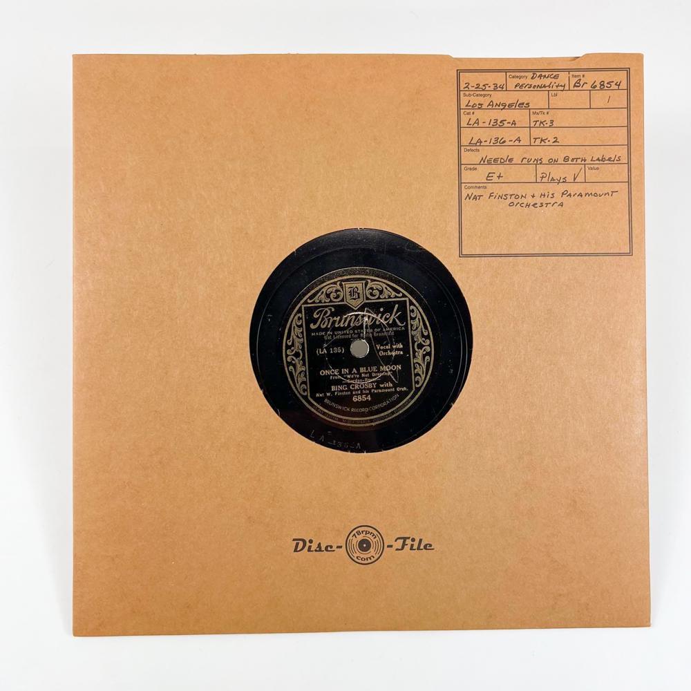 Br 6854 Bing Crosby With Nat W. Finston And His Paramount Orchestra - Once In A Blue Moon (A) / Good (1 of 2)