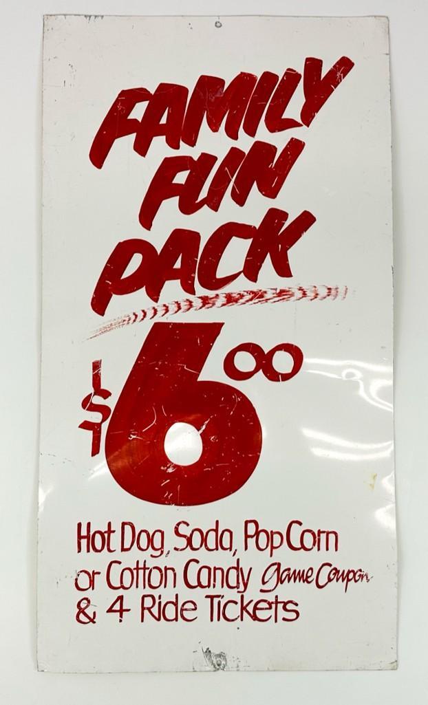 Vintage Hand-painted Metal Carnival Metal Sign FAMILY FUN PACK 6 DOLLARS (1 of 2)