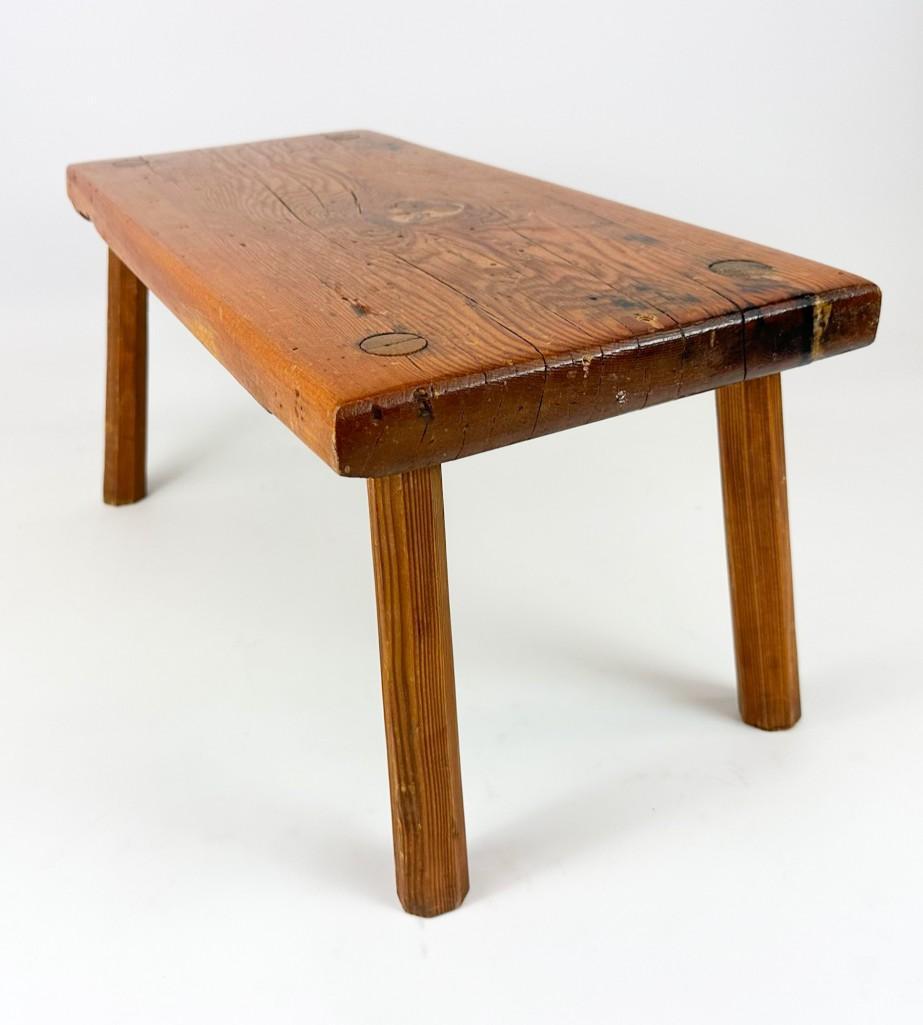 Antique Primitive Rustic Wooden Bench Stool (1 of 14)