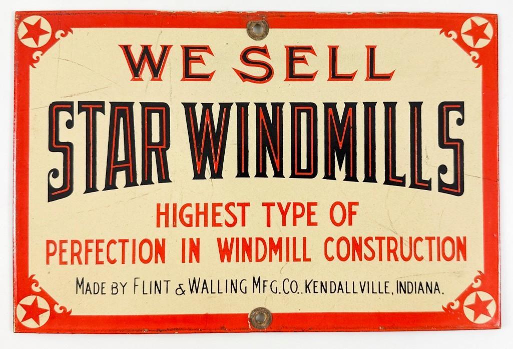 Vintage Enamel Sign WE SELL STAR WINDMILLS (1 of 4)