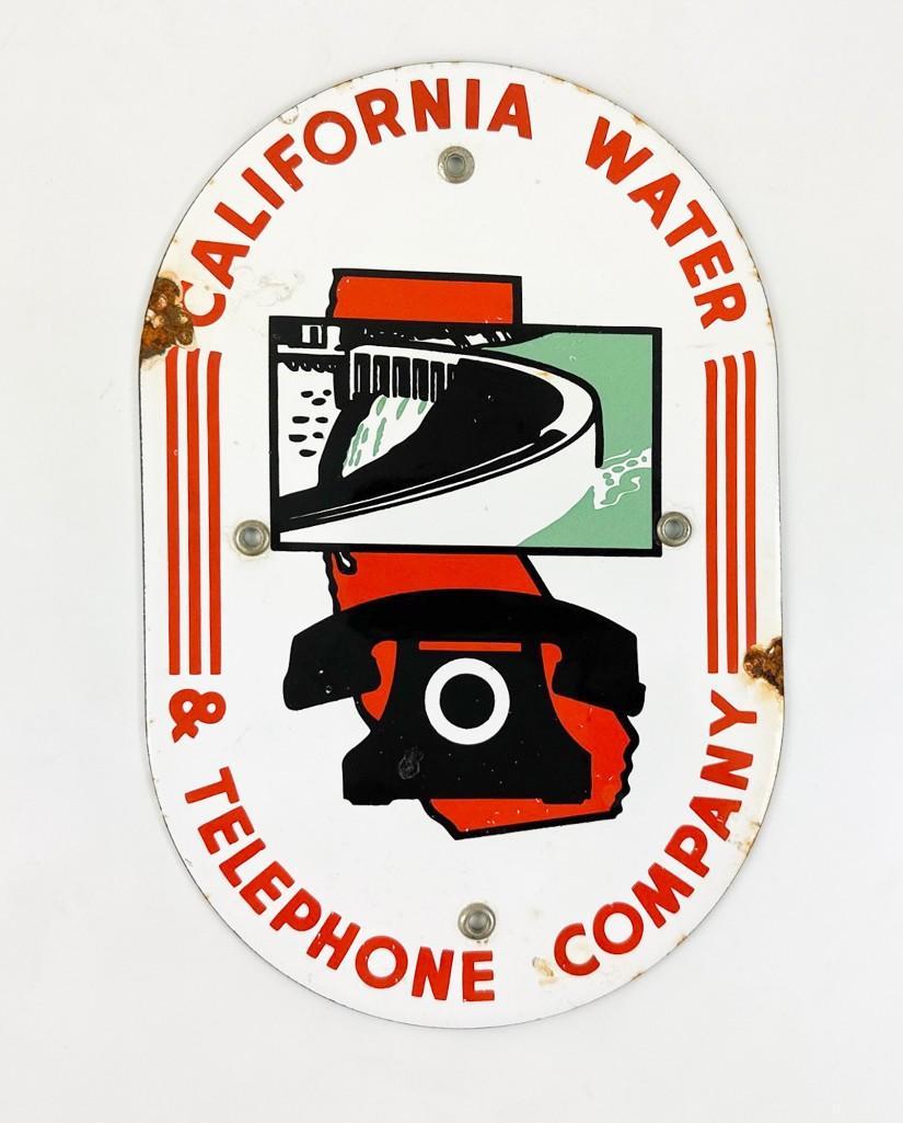 Vintage Enamel Sign CALIFORNIA WATER AND TELEPHONE COMPANY (1 of 4)
