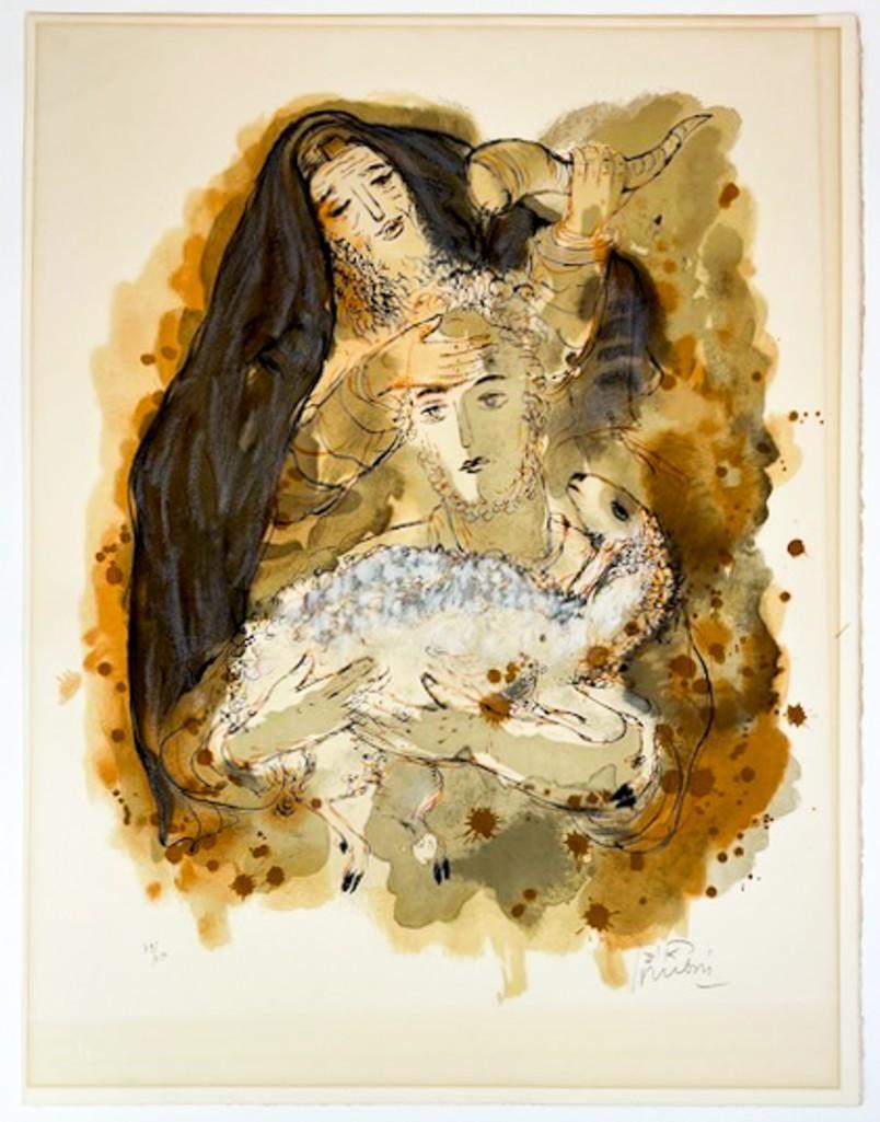 Elijah Reuven-Rubin (1893-1974) Pencil Signed Lithograph Samuel Anointing King David (1 of 8)