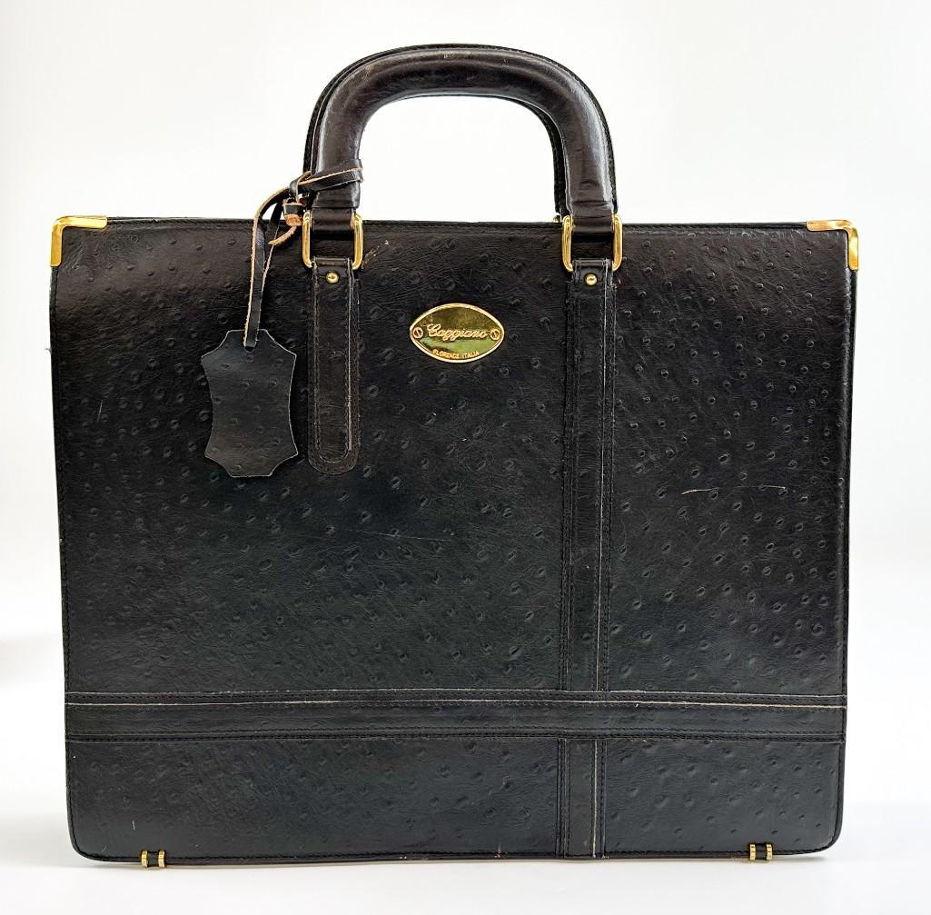 Caggiano Dark Brown Leather Briefcase Folio (1 of 8)