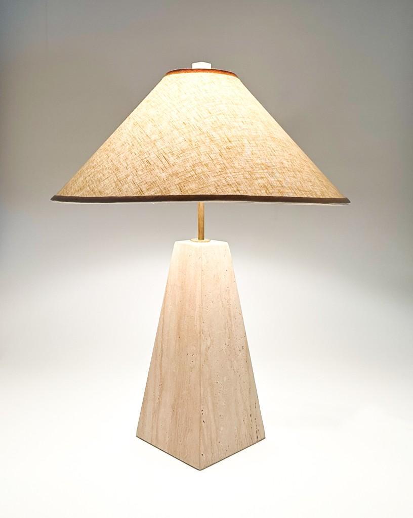 Late Century Postmodern Travertine Table Lamp (1 of 20)