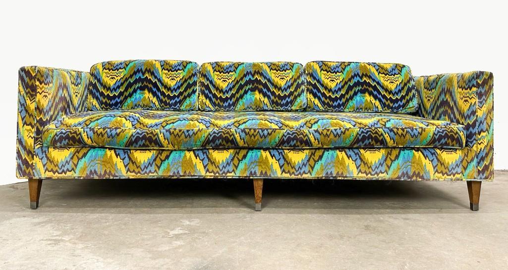 Incredible Mid Century Modern Sofa w/ Exceptional Op Art Upholstery (1 of 13)