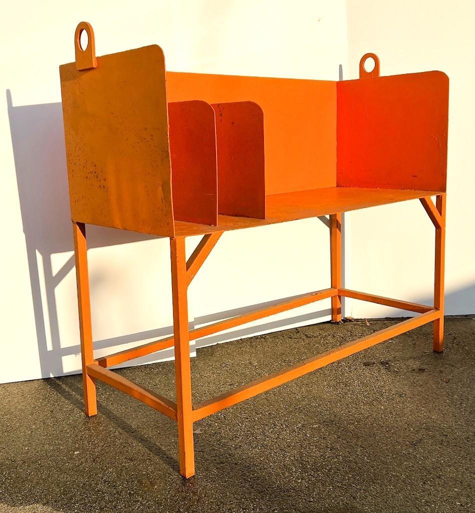 Heavy Industrial Orange Painted Steel Welding Work Table (1 of 12)
