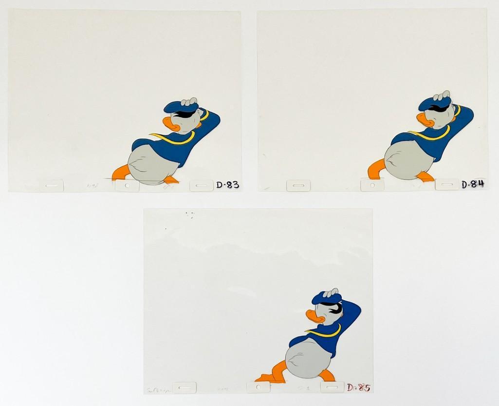 Lot of 3 Original Disney Donald Duck Painted Production Cels (1 of 4)