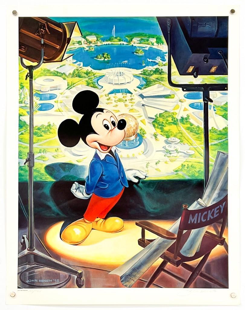 John Hench Signed Lithograph Disney Mickey 100/750 50th Anniv. (1 of 8)