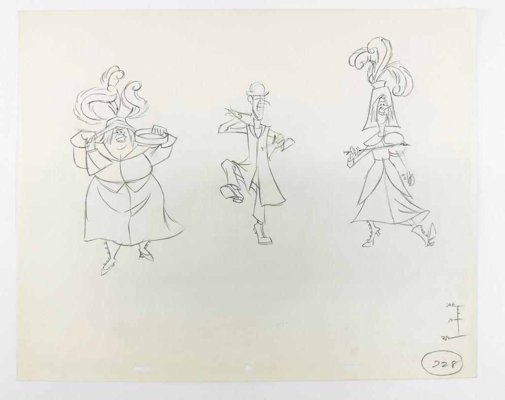 Original Disney Mary Poppins (1964) Production Drawing Pearly Band (1 of 2)