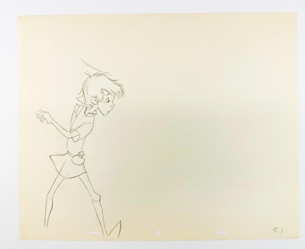 Original Disney Wart King Arthur Sword in the Stone (1963) Production Drawing (1 of 2)
