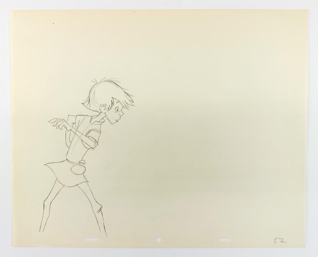 Original Disney Wart King Arthur Sword in the Stone (1963) Production Drawing (1 of 2)