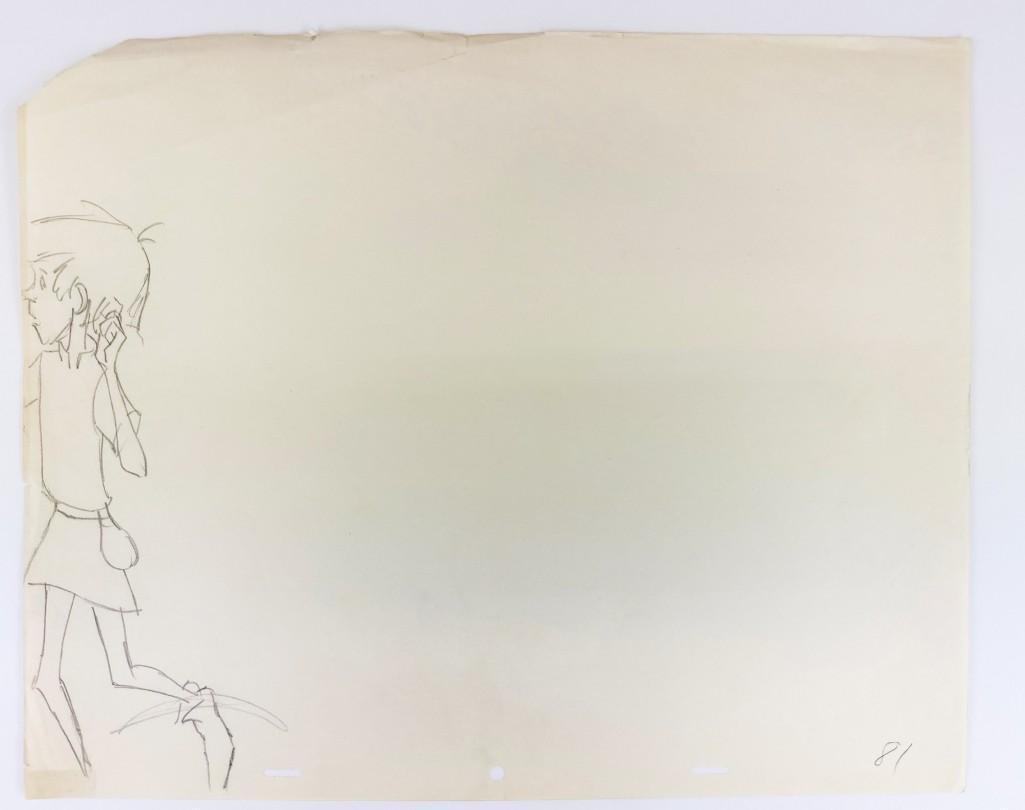 Original Disney Wart King Arthur Sword in the Stone (1963) Production Drawing (1 of 2)