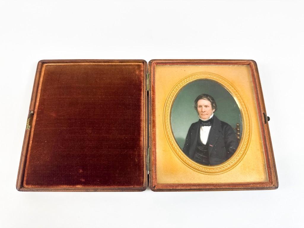 J.H. Brown 19th C. Miniature Portrait of a Gentleman 1853 (1 of 10)