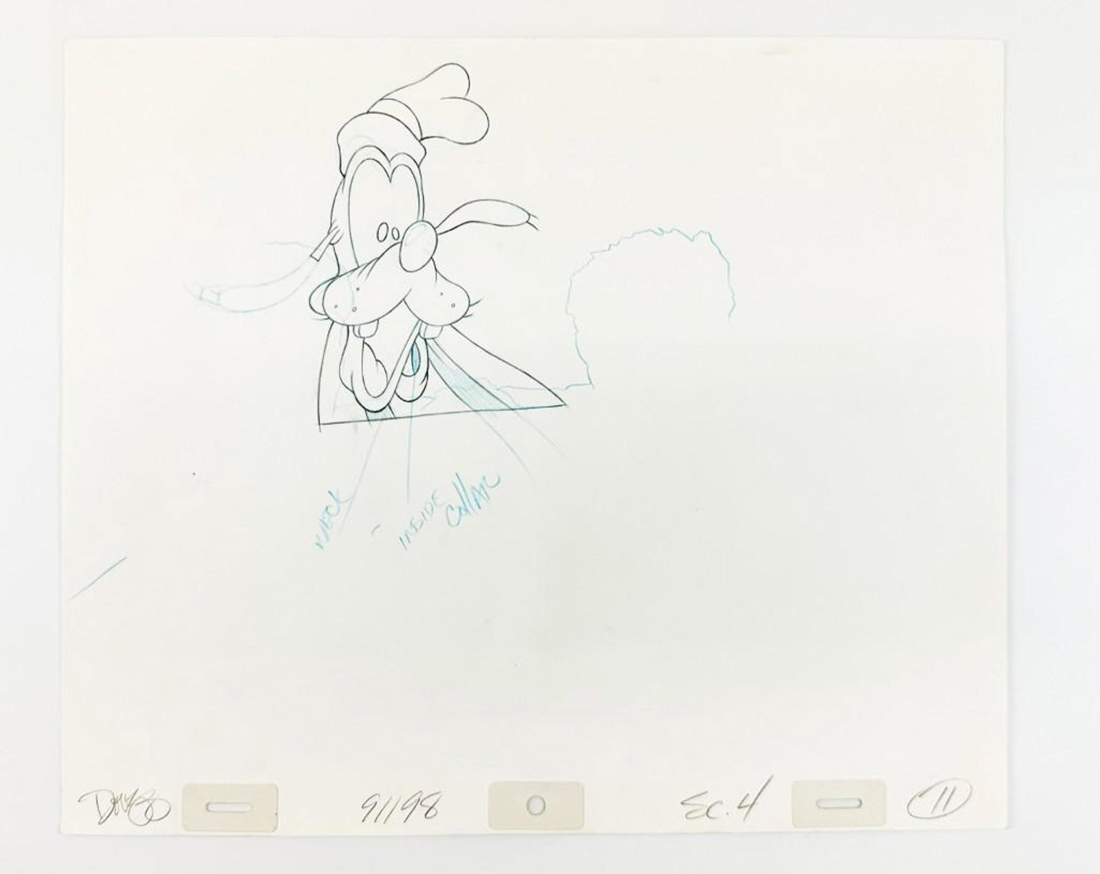 Original Disney Goofy Production Drawing (1 of 2)