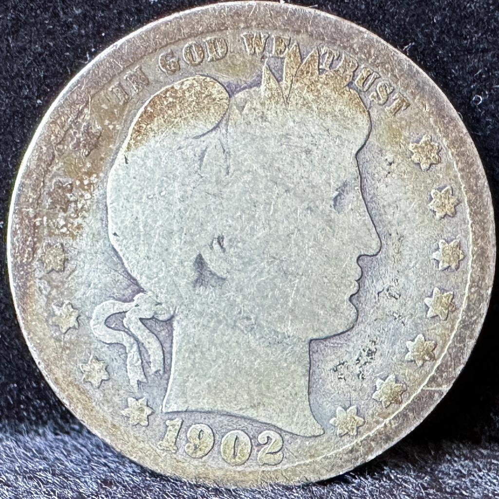 1902 Barber Quarter US Coin (1 of 2)