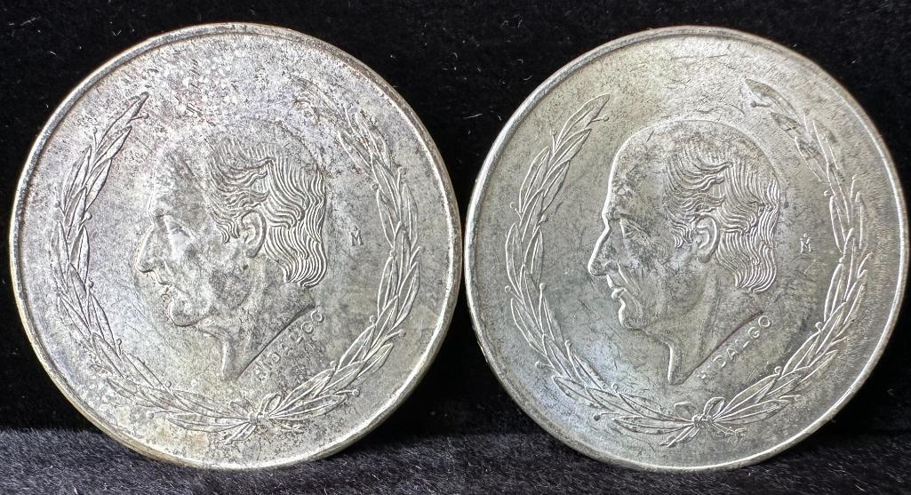 (2) 1953 Hidalgo 5 Pesos Mexican Silver Coin (1 of 2)