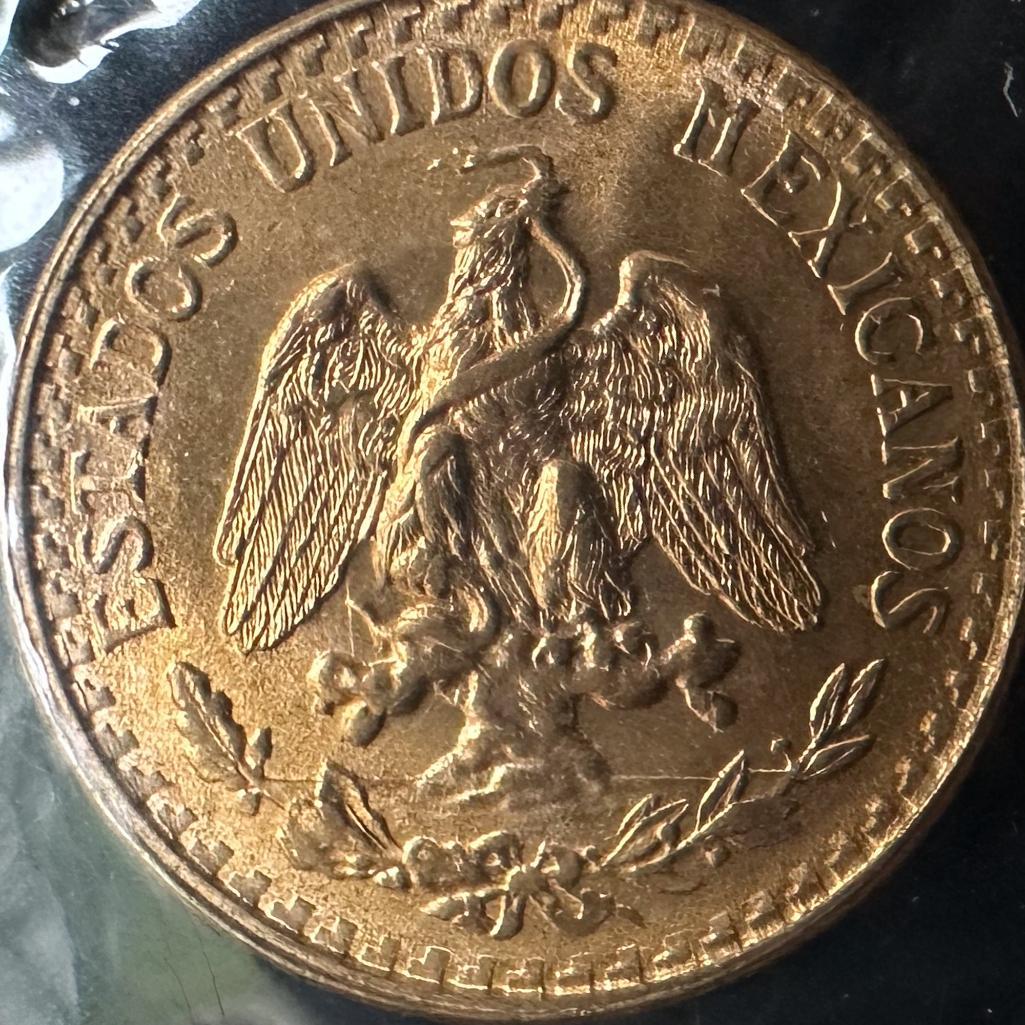 1954 2 Peso Gold Coin Mexico .0482 Troy Ounces of pure gold: All coins are sold as-is and ungraded, as we are not coin graders. Please examine photos carefully and request additional photos if needed. The coins in the photos are the coins that you will receive.