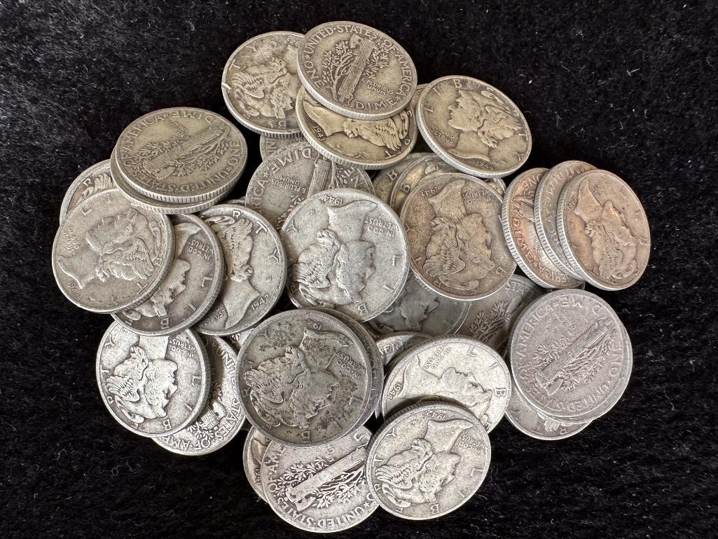 (50) Mercury Dimes Various Dates (1 of 1)
