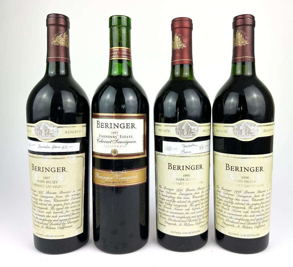 (4) 1995 1996 1997 Beringer Sauvignon Wine