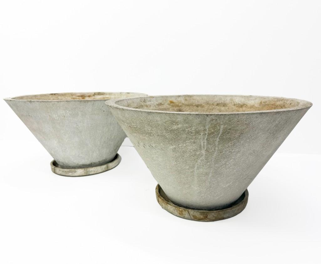 Pair of Willy Guhl (1915-2004) Vintage Mid Century Planters With Saucers (1 of 17)