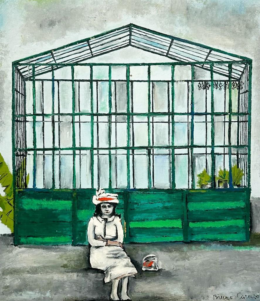 Bruno Caruso (1927-2018) Oil on Plywood Glass House (1 of 6)