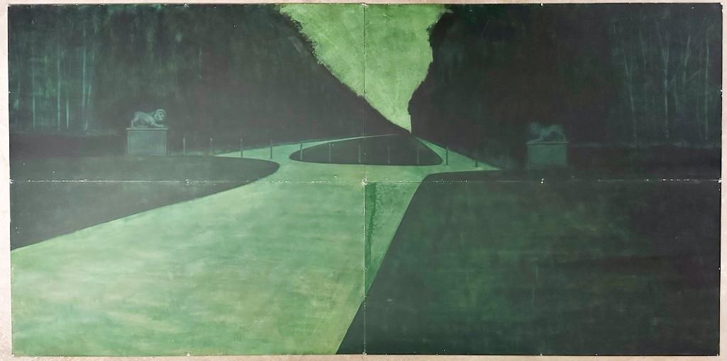 Peter Waite (b. 1950) Acrylic on Four Styrene Panels, The Garden (1 of 7)