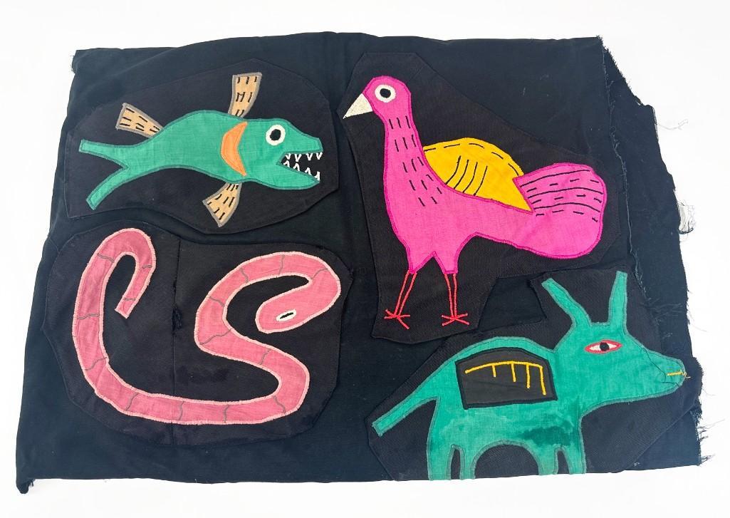 Folk Art Animals Patches Pillow Case: Approx. 17 in. H x 23.5 in. W.