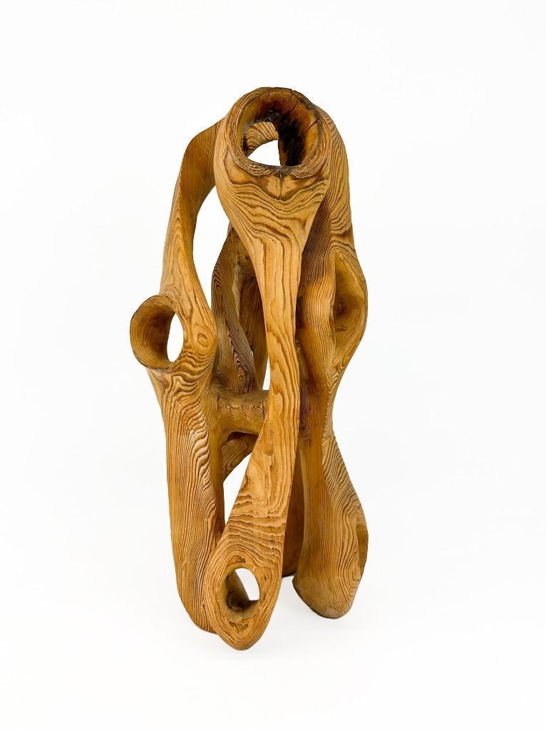 Artist Unknown Abstract Modern Wood Sculpture, KHS 1971 (1 of 14)