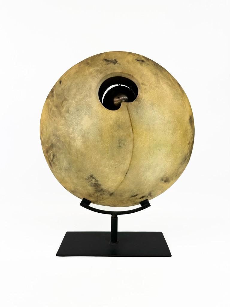 Artist Unknown Late Century Modern Ceramic Sculpture on Steel Base (1 of 12)