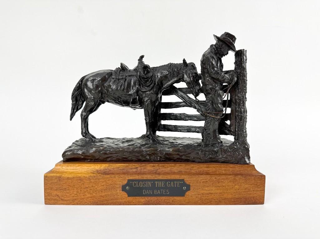 Dan Bates (b. 1951) Bronze Sculpture Closin' The Gate 16/35 (1 of 10)